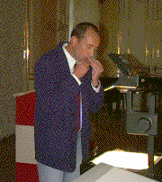 Gerhard Widmer holding something to his mouth