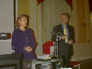 Robert Trappl and Nadia Magnenat-Thalmann speaking