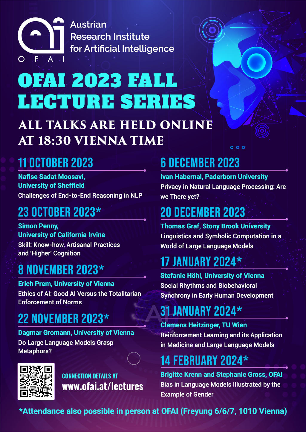 OFAI 2023 Fall Lecture Series poster