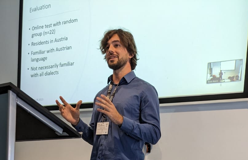 Lorenz Gutscher speaking at SIGUL 2023